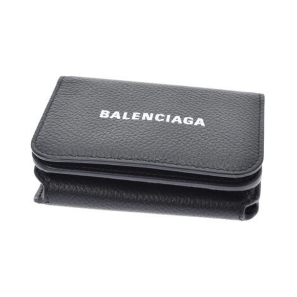BALENCIAGA Mini Wallet Black Calf Trifold - Picture 3 of 12